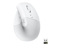 Logitech Lift Vertical Ergonomic Mouse - Souris verticale - ergonomique - optique - 6 boutons - sans fil - Bluetooth, 2.4 GHz - récepteur USB Logitech Logi Bolt - blanc cassé 910-006475